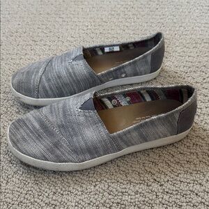 Toms Textured Gray Slip-On Shoes